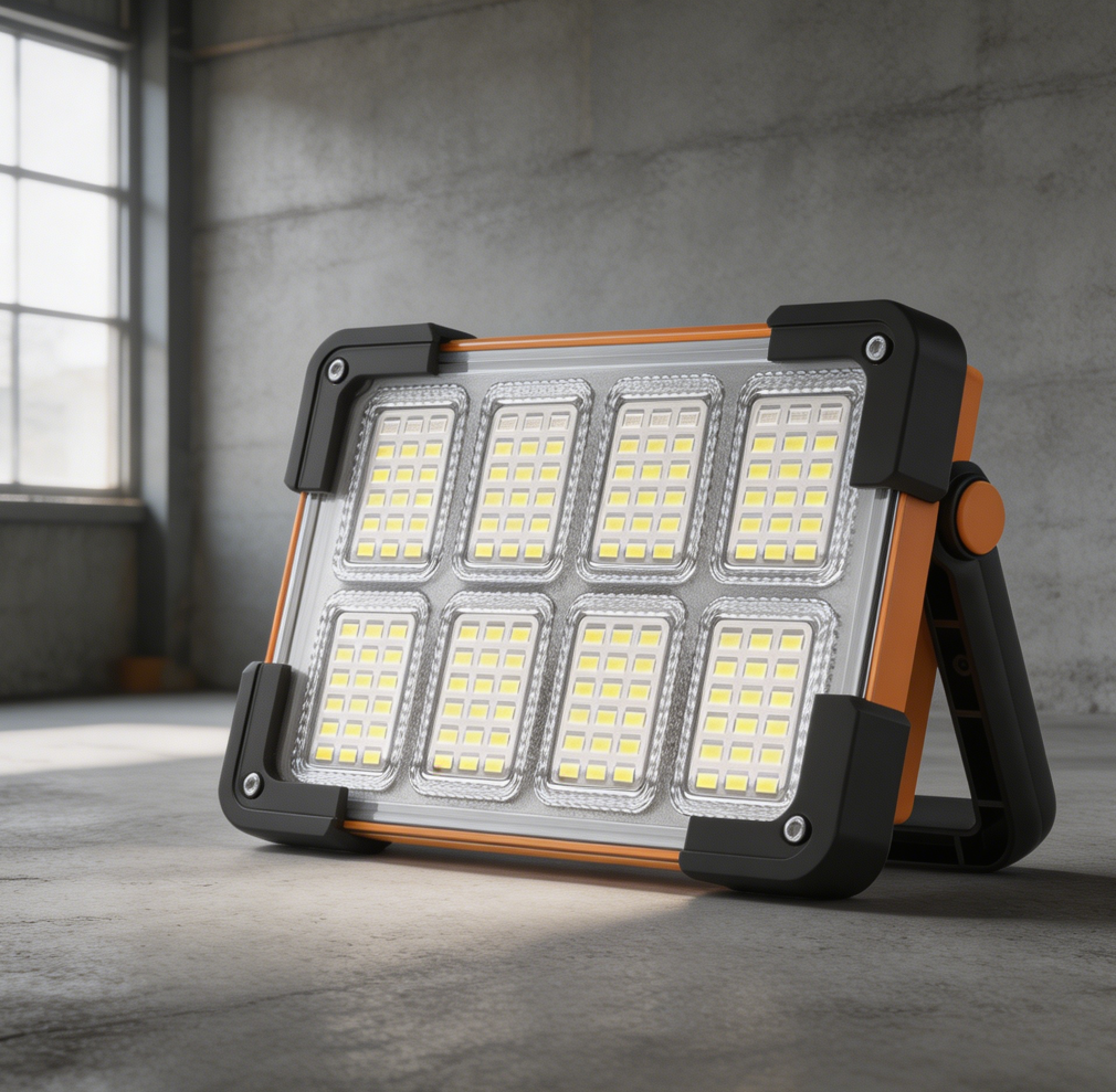 Yellow Solar 120W 10000LM Portable Work Light Stand IP66
